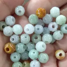 Изысканные ювелирные изделия, бусы из натурального нефрита, DIY ювелирные аксессуары в виде бусин из бисера лотоса, браслет из нефрита