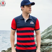 Fredd Маrshall Новое поступление года мужчин рубашки поло мужские в полоску Повседневные рубашки досуг короткий рукав топы из хлопка плюс Размеры 023