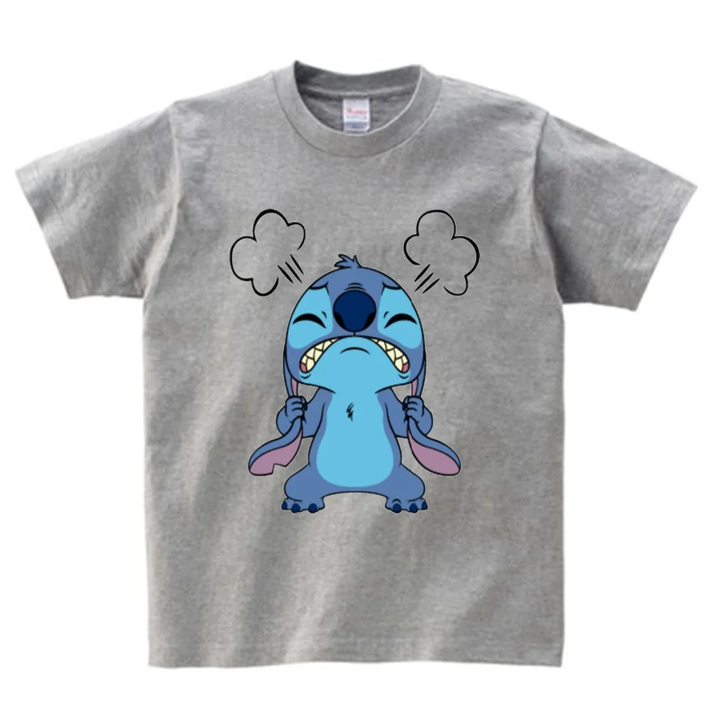 

2018 Boy Girl T shirt Lilo & Stitch Print T-shirt Children Short Sleeve t shirt Kids Summer O-neck camiseta Tee Shirt 3T-8T NN