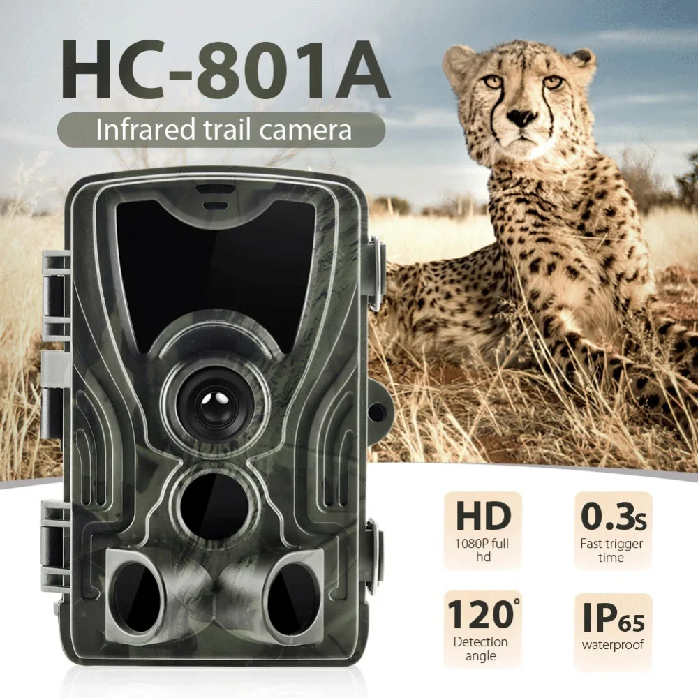 HC-801A, новейшая охотничья камера, 16 МП, камера для слежения, IP65, фото ловушки, 0,3 s, триггер, время срабатывания, 940nm, Дикая камера, 1080 P, водонепроницаемая камера