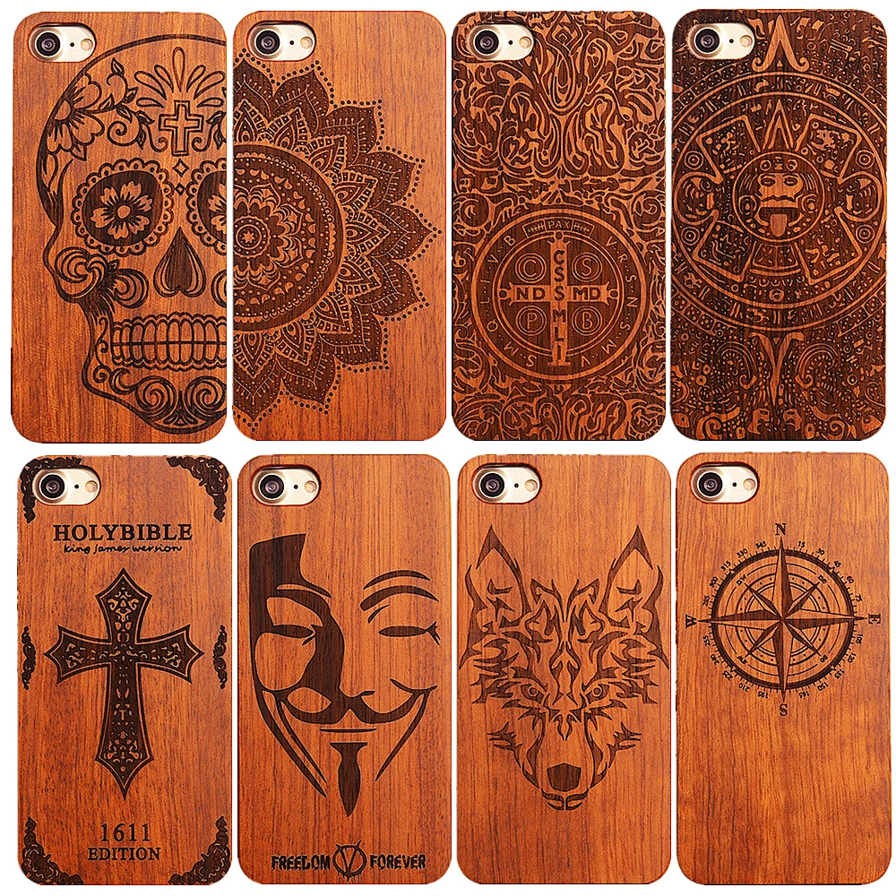 Retro PC+Wood Skull Case for iPhone 6 4.7\