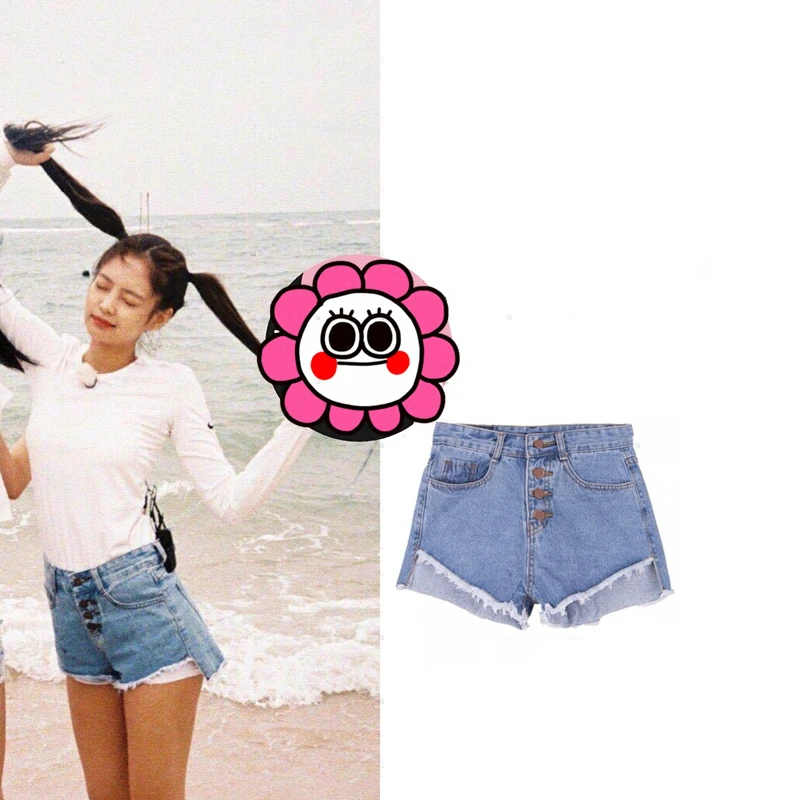 

kpop Blackpink JENNIE same streetwear Harajuku sexy shorts women 2019 summer korean loose high waist shorts girl kawaii clothes