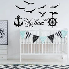 Coustom Name Sea Rover Wall Art Stickers Decor For Living Room Kids Room Bedroom Decoration Art Mural Decal
