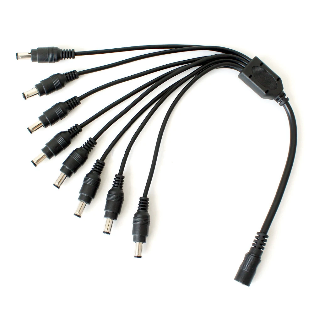 

High Speed 8-Way 1 Female to 8 Male CCTV Power Splitter Cable Hub for Camera DVR Security Kit