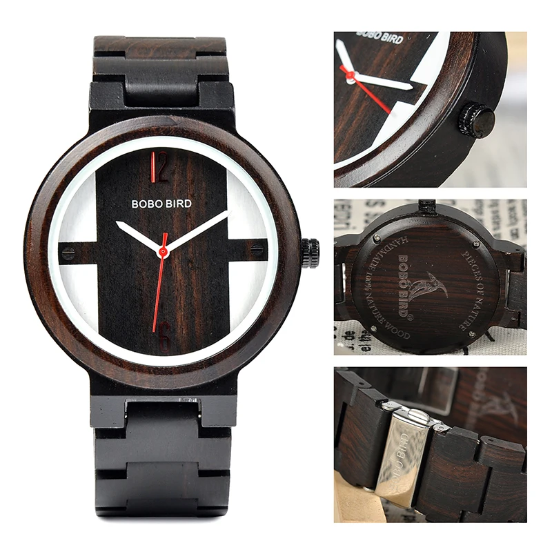 BOBO BIRD Wood Watch Men Relogio Masculino Luxury Design Quartz Wristwatches in Wooden Gift Box DROP SHIPPING W*Q19