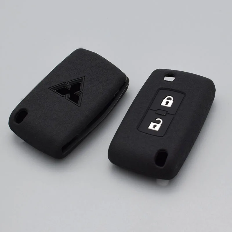 10 единиц силиконовый для ключа автомобиля fob оболочка Набор Чехол для Mitsubishi Outlander, Lancer Pajero sport 2 кнопки ключ резиновый протектор