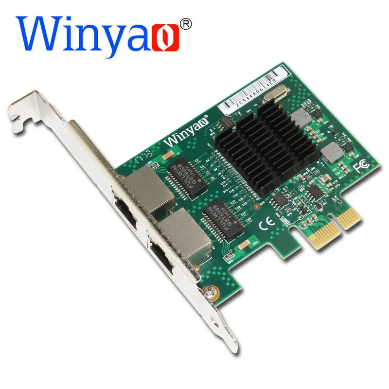 Winyao E575T2 двухпортовый PCI E X1 Gigabit Ethernet Сетевая карта 10/100/1000 Мбит/с LAN адаптер