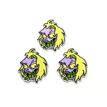 

200pcs/lot Funny Monster Eating Bugs Embroidery Patch for Clothes Iron on Patches Applique Diy Accessories SC4359