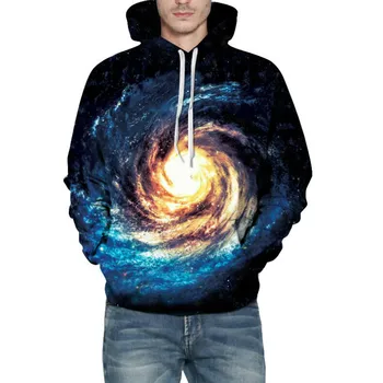 

New Fashion Autumn Winter Hoodies Print Spiral Star 3D Sweatshirt Men Women Hooded Plus Velvet Pullover Tops Plus Size XXXL