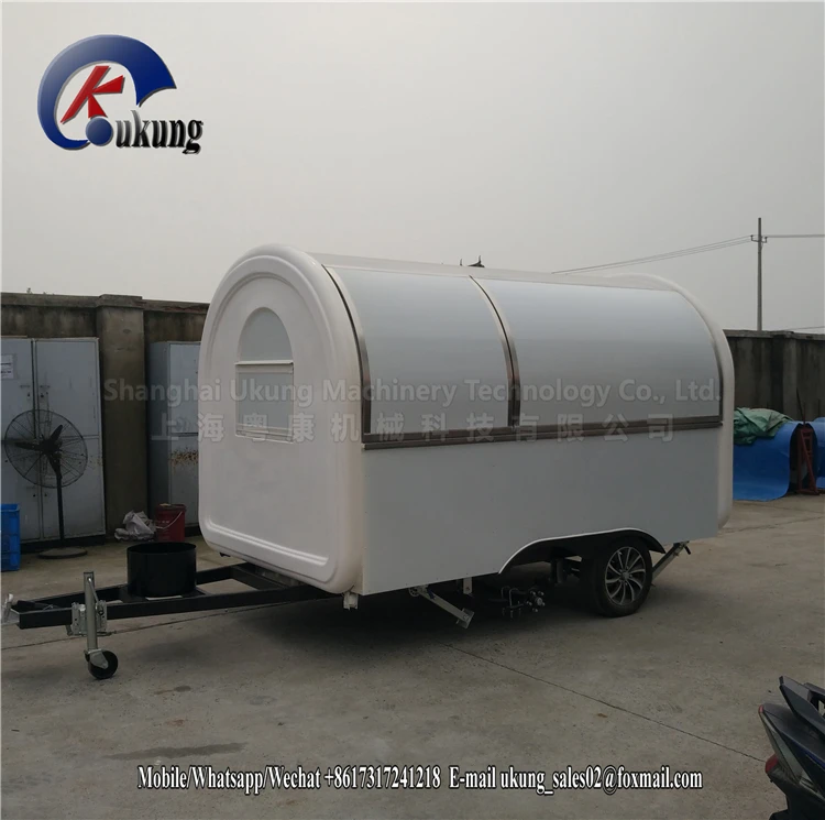 

UKUNG fiberglass car trailer used as mobile kitchen, mobile kitchen house