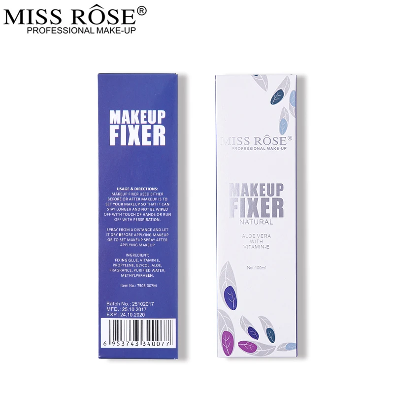 Miss Rose Setting Spray матовая основа для макияжа лица фиксатор увлажняющий освежающий стойкая основа для лица макияж 100 мл