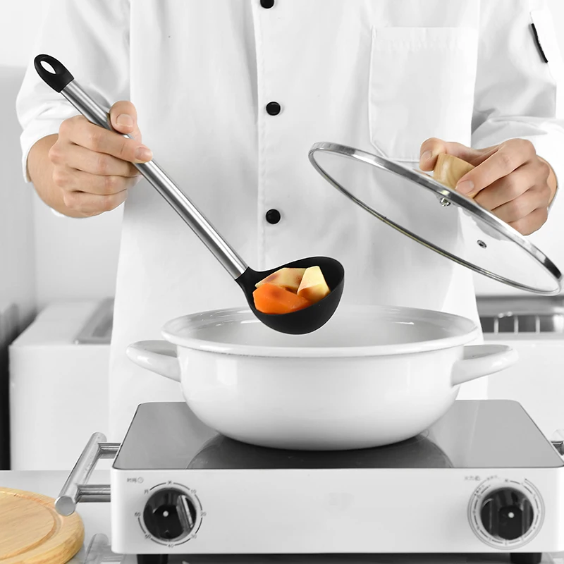 9PCS Stainless Steel Food Grade Silicone Cooking Spoon Soup Ladle-Egg Spatula Turner kitchen Tools Cooking Utensil Set 9PCS Stainless Steel Food Grade Silicone Cooking Spoon Soup Ladle-Egg Spatula Turner kitchen Tools Cooking Utensil Set