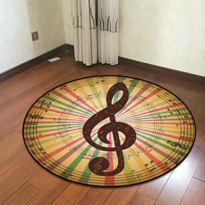 Creative Geometric Music pattern Round Carpets For Living Room Bedroom Area Rugs And Carpet Kids Room Computer Chair Floor Mats Creative Geometric Music pattern Round Carpets For Living Room Bedroom Area Rugs And Carpet Kids Room Computer Chair Floor Mats