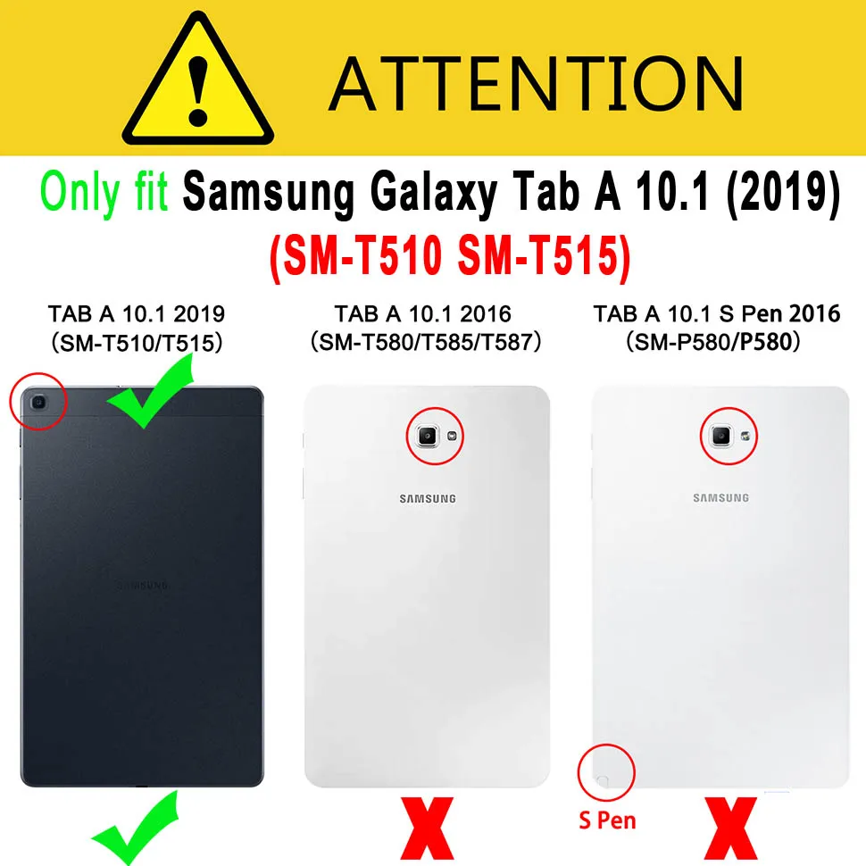 Кожаный чехол книжка для Samsung Galaxy Tab A 10 1 2019 T510 T515 SM + Защитная пленка экрана|Чехлы