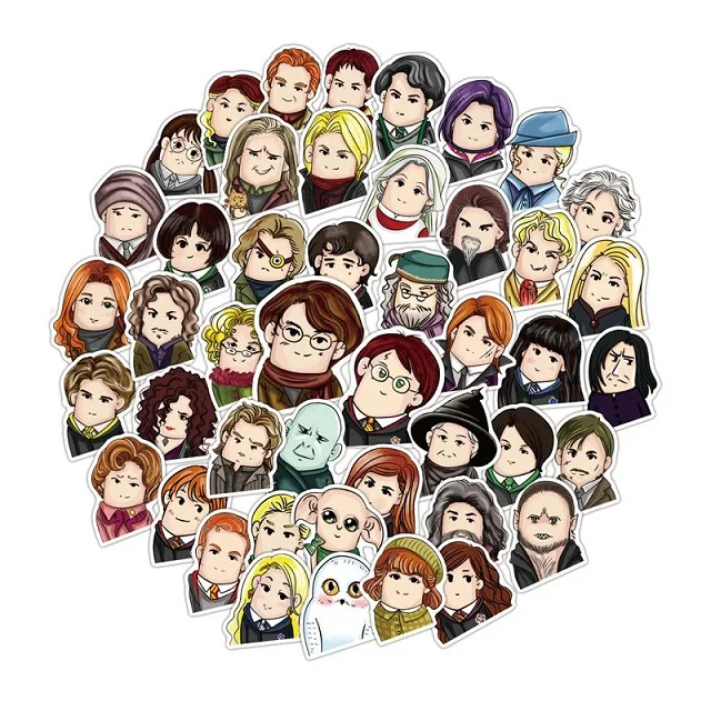 

50pcs/lot Different Images HP Potter Movie Characters Stickers For Car Laptop Bicycle Motorcycle Notebook Waterproof Stickers
