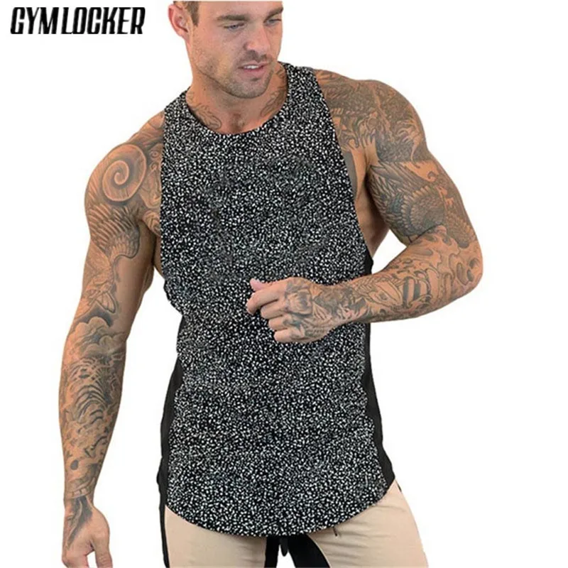 GYMLOCKER одежда для тренажерного зала фитнеса мужские майки Бодибилдинг быстросохнущие майки майка для тренировки майка без рукавов - Цвет: gray