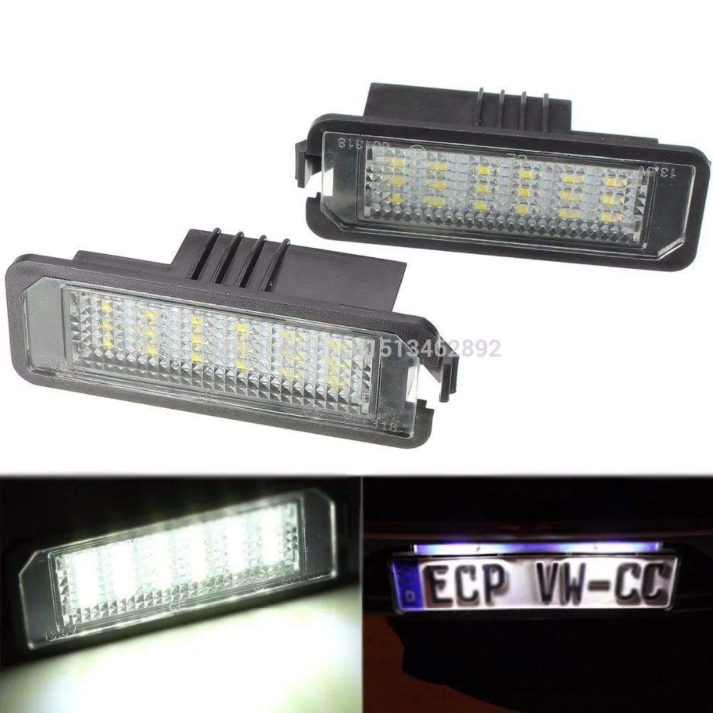 2Pcs WHITE LED REAR LICENSE PLATE LIGHTS LAMPS ERROR FREE for Phaeton GP1 GP2 GP3(2002-2014) License lamp assembly | Автомобили и