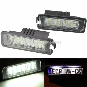 

2Pcs WHITE LED REAR LICENSE PLATE LIGHTS LAMPS ERROR FREE for Phaeton GP1 GP2 GP3(2002-2014) License lamp assembly