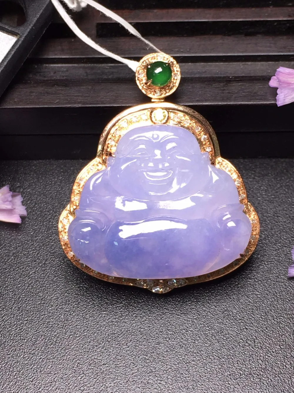 

506 Fine Jewelry Real Pure 18 K White Gold jewel Buddha Natural Burmes Jade Gemstones Jadite Pendant Necklace Pendants Necklaces