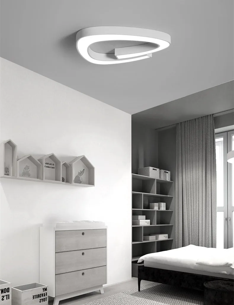 Lustre de Ferro Lustres de Teto para Sala Sala de Estar Preto Branco Levou Acrílico de Estar Bed Room Cozinha Luminárias Lighitng 5 cm Ultra Fino 7 Branco preto led lustre de ferro acrílico