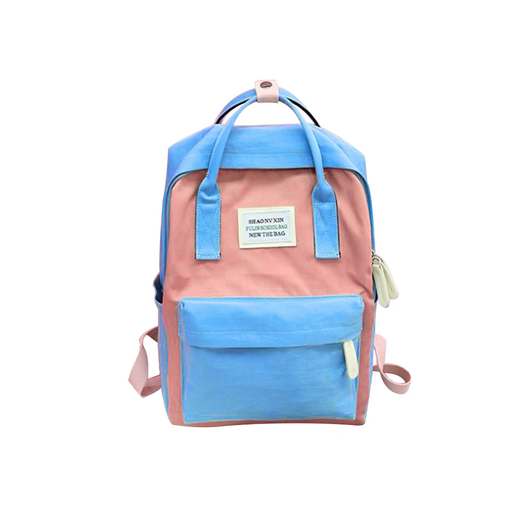

Good Quality New Harajuku Backpack Waterproof Canvas Large Capacity Students Backpack Campus Pink Blue