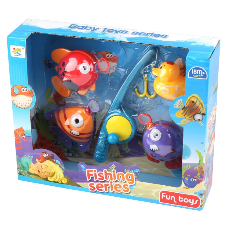 Детские игрушки для купания детей , играющих в воде игровые комплект один полюс ( магнитно-выход / крючки ) 2-sided стиль рыбы в безопасности не