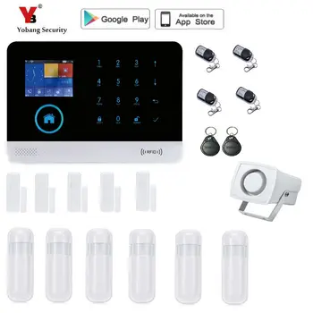 

Yobang Security Wireless wifi GSM Alarm System For Home Wireless Security Alarm System with Door Sensor Alarm Systems Security