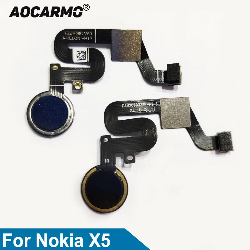 

Aocarmo Fingerprint Sensor Touch ID Home Flex Cable For Nokia 5.1 Plus / X5 TA-1109 5.86" Replacement