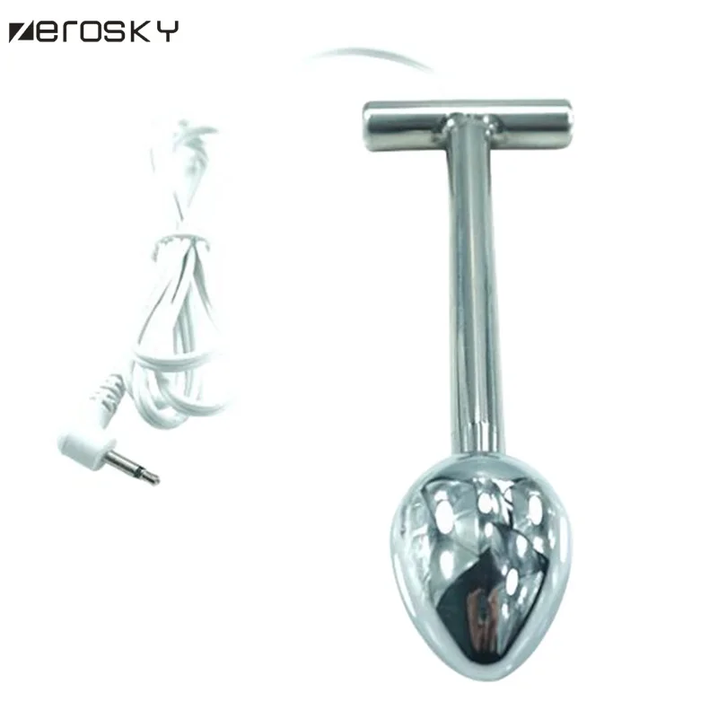Zerosky Electric Shock Pod Probe Therapy Metal Anal Butt Plug Dildo Vagina G-spot Massager Sex Toys for Women Men Adult Game |