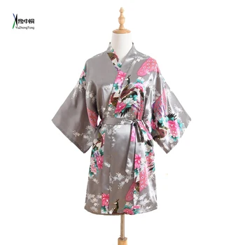 

Wholesale Silk Wedding Robes High Quality Negligee New Dressing Gowns For Women Sleepwear Kimono Kimono Floral Robe MYSD0612