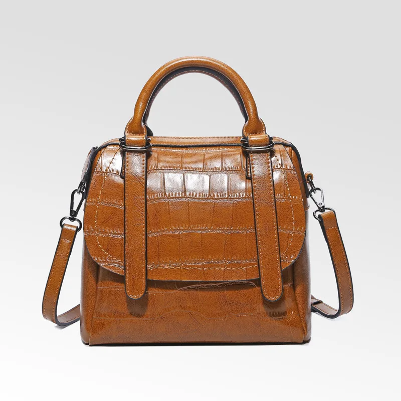 

100% Real Genuine Leather Bags For Women 2018 Woman Handbags Casual Ladies Shoulder Crocodile Vintage Female Messenger Bags N429