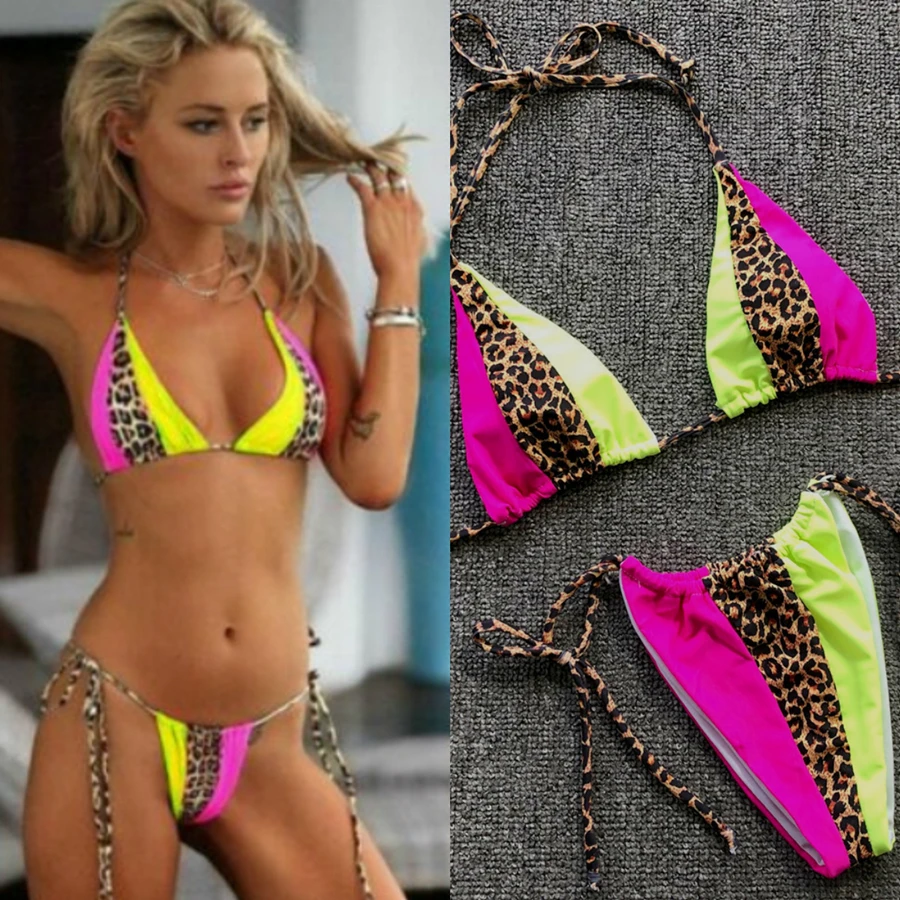 neon color block swimsuit