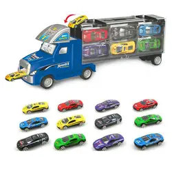 13 шт. автомобильного транспорта автовоза мальчики игрушка (включает сплав металла 12 шт. автомобили + 1 PcsTruck) для детей на день рождения