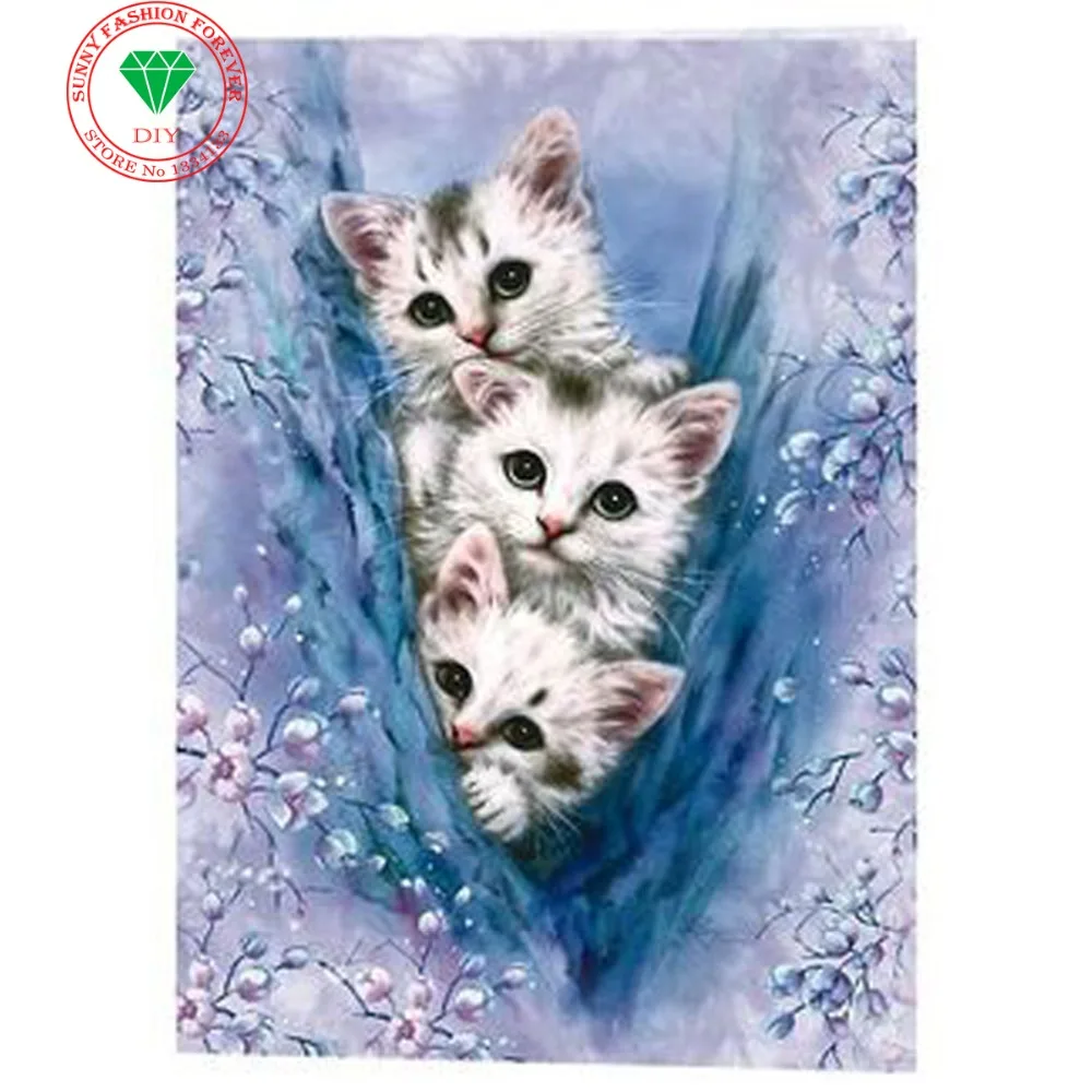 5d diy full diamond painting Needlework Kits Diamond Embroidery Cat 5d