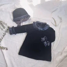 Модное платье для малышей; милая бархатная одежда для малышей; платья с длинными рукавами для маленьких девочек