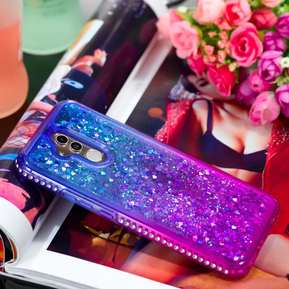 Diamond Glitter Bling Liquid Dynamic Quicksand Case on for Huawei Mate 20 Lite P Smart Y5 Y6 2018 Soft TPU Phone Cover Coque     (2)
