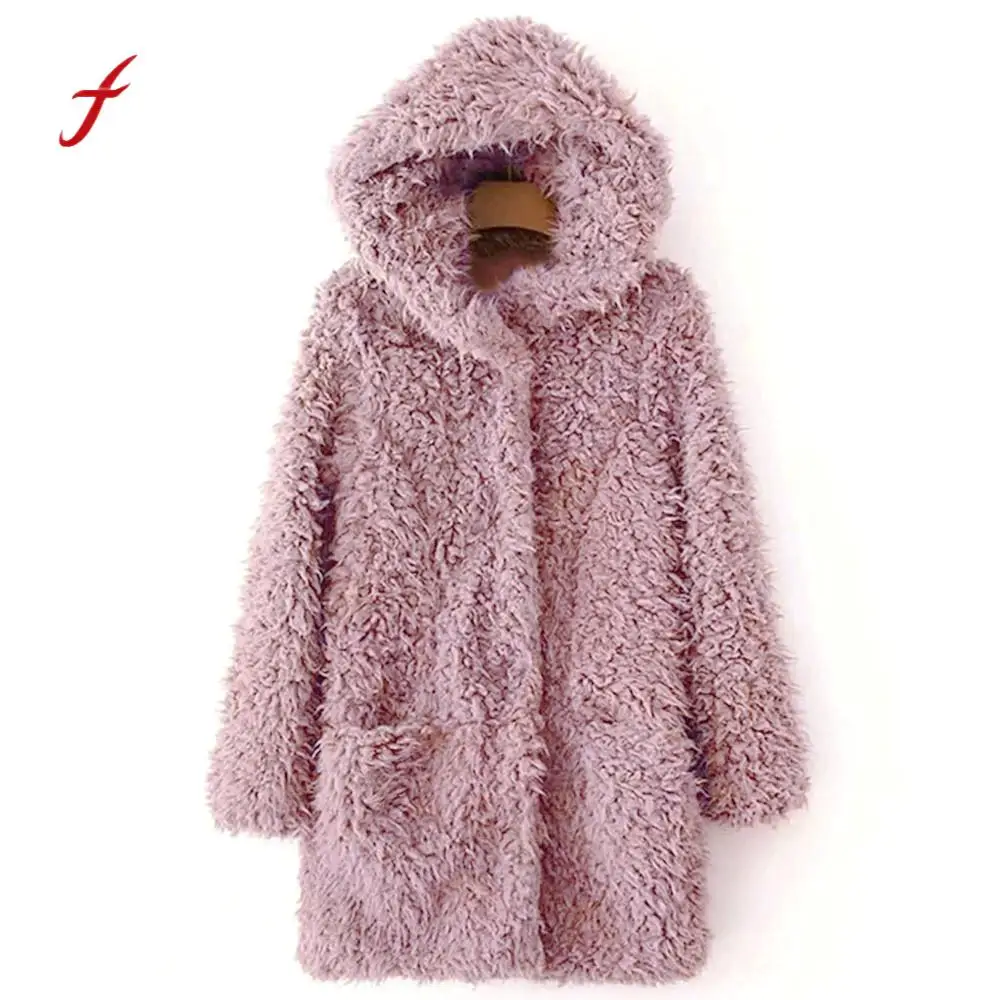 

Womens winter fashion 2018 Artificial Wool Coat Thickening Cotton warm Jacket Lapel Winter Outerwearplus size dropshipping