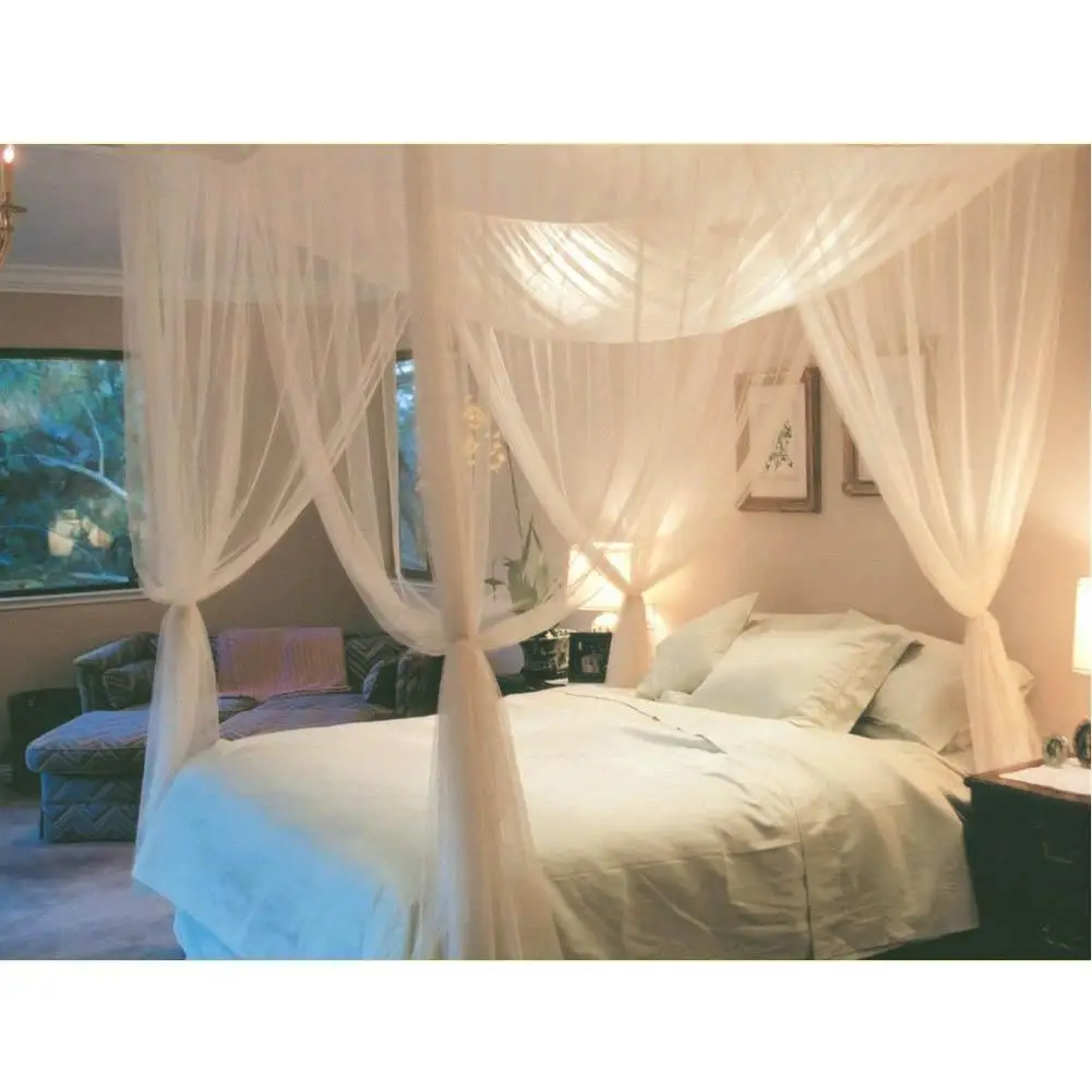 White Three Door Princess Mosquito Net Double Bed Curtains Sleeping Curtain Bed Canopy Net Full Queen King Size Net