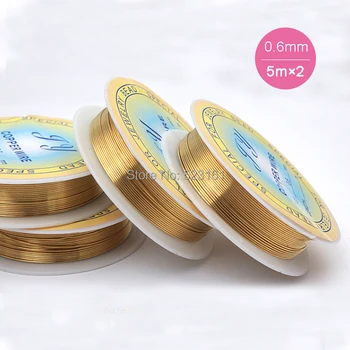 

2pcs or 3pcs Jewelry Copper Wire 0.6mm 22ga Thickness Gold Silver Color Plated 5m Spoll Jewelry Bracelet Making Good Craft Wire