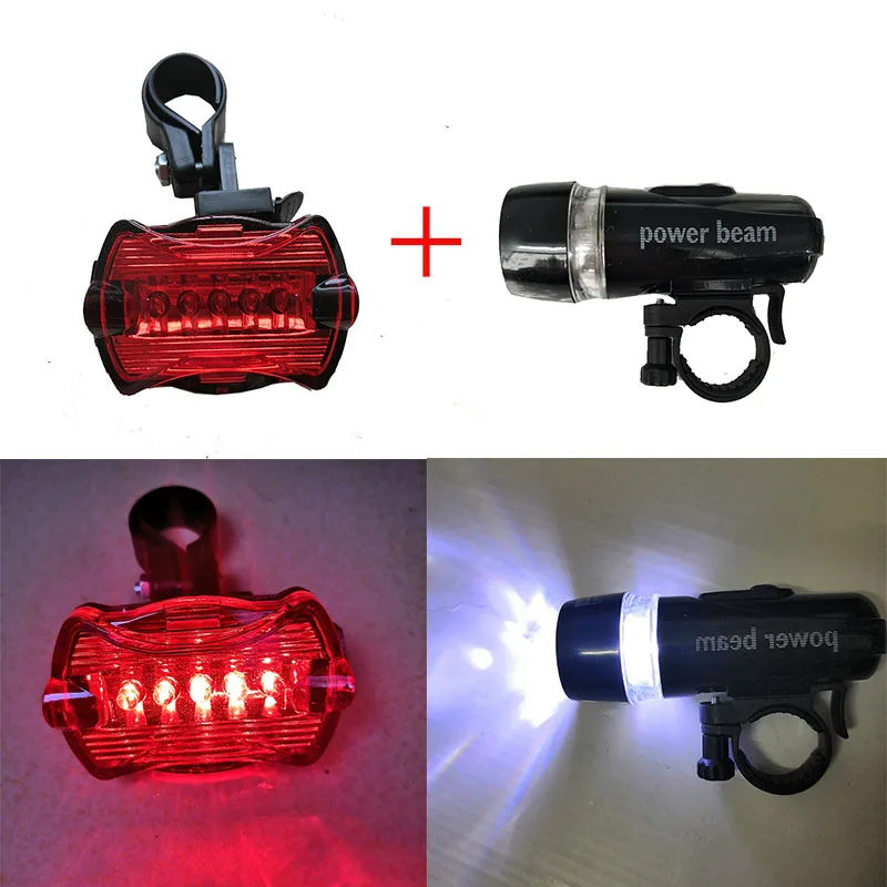 

LED Bicycle Front Head Light+Tail Light Set MTB Bike Lights Safety Bicycle Rear Light Bike Lamp Flashlight Cycling Accessories