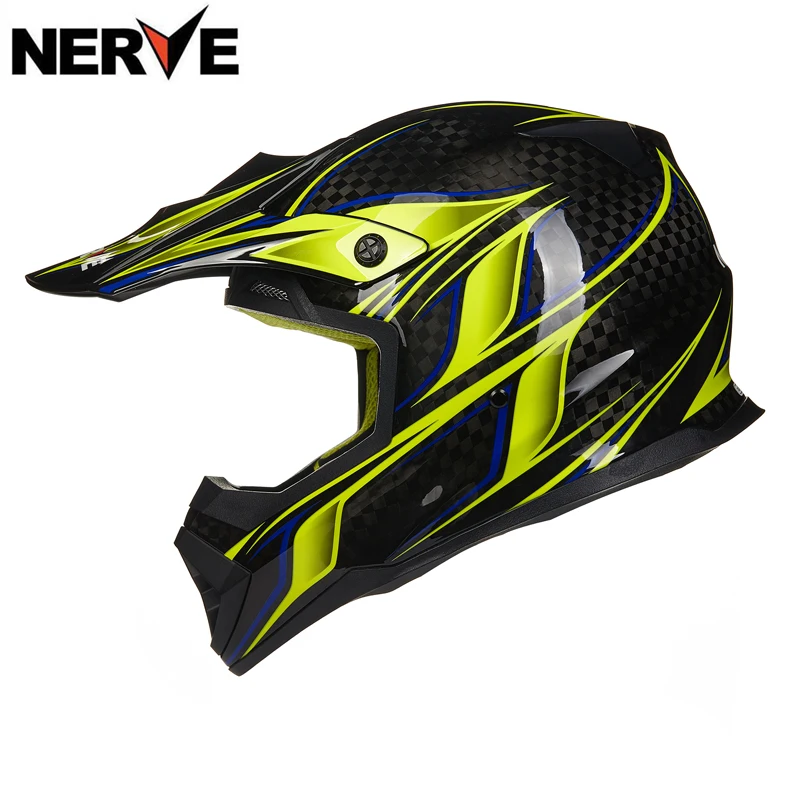 Нерв 12K Углеродное волокно внедорожный Шлем Мотоцикл Capacete шлем Casco ECE защитное