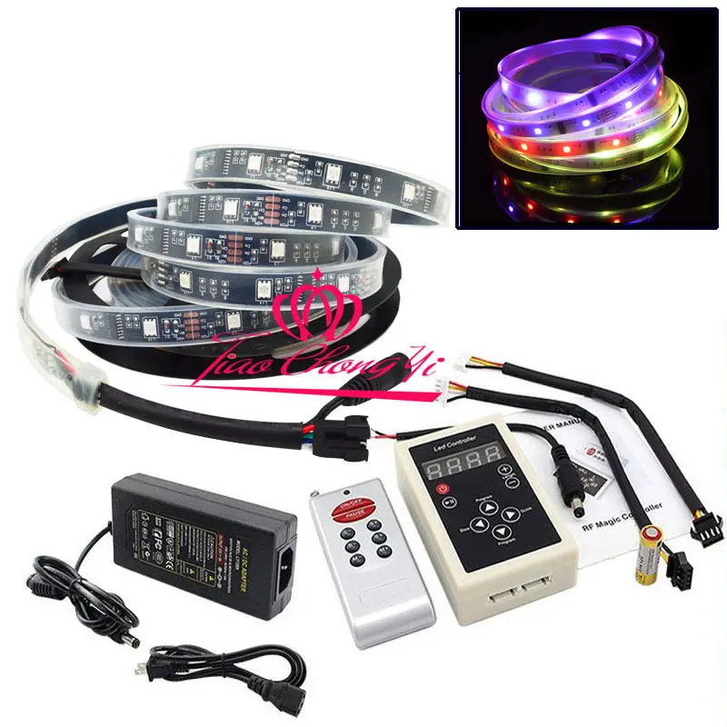 Светодиодная лента 5 М 5050 150LED RGB Dream Color 6803 IC IP67 и RF источник питания 5A 12 В|rgb dream