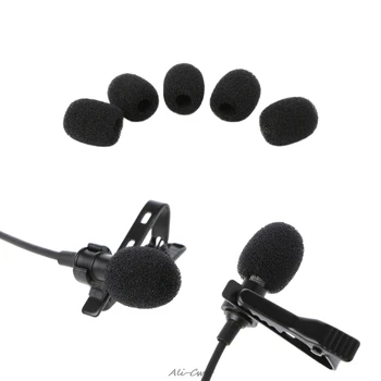 

Microphone 5pcs Round Ball Lavalier Microphone Foam Windscreen Sponge Windshields 6mm Opening