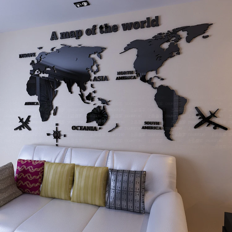 Карта мира настенная наклейка Mapa Mundial Wereldkaart Carte Du Monde 3D акриловые наклейки для