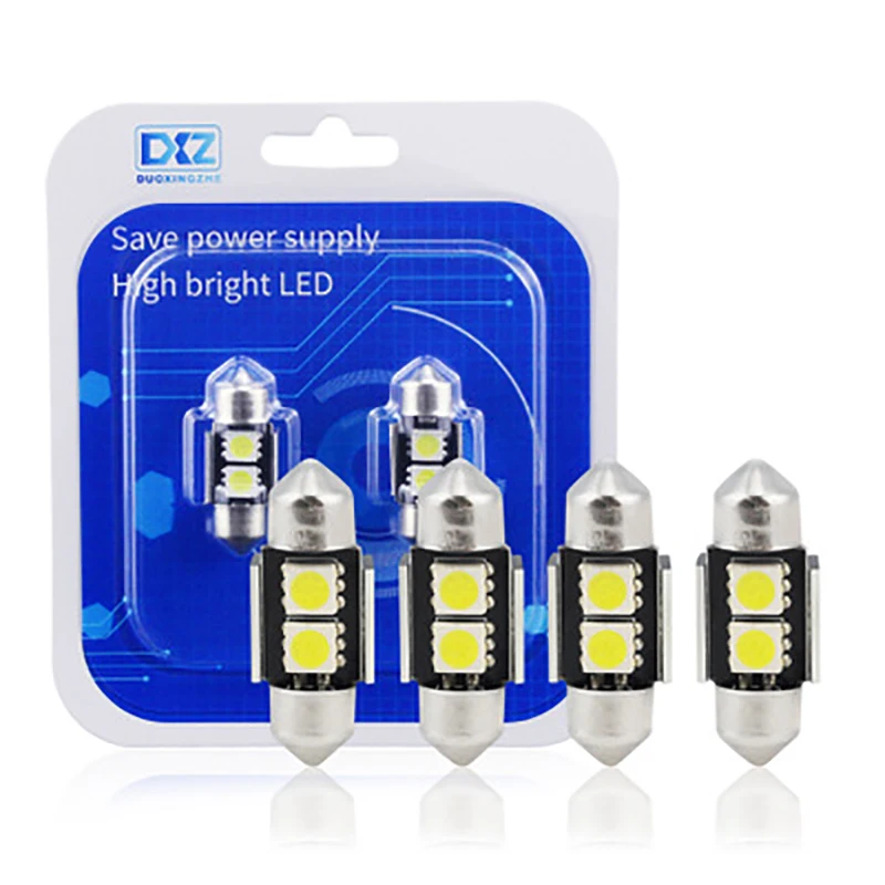 

DXZ 2PCS 31mm CANBUS NO Error Auto Festoon Light C5W 5050 LED Car Interior Dome Lamp Reading Bulb White DC12V