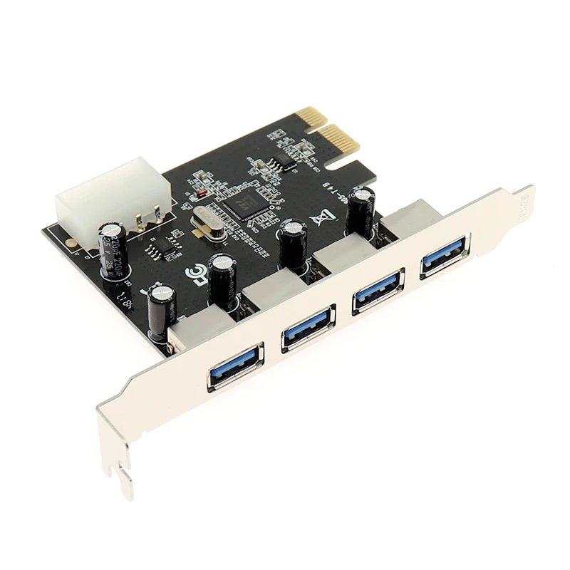 

4 Port USB 3.0 HUB PCIe PCI-E PCI Express Expansion Card Adapter 5 Gbps Speed