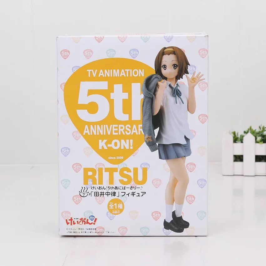 К-он! Hirasawa Yui Akiyama Mio Tainaka ритсу Kotobuki Tsumugi Адзуса Накано 5th юбилей ПВХ фигурка модель игрушки - Цвет: ritsu with box