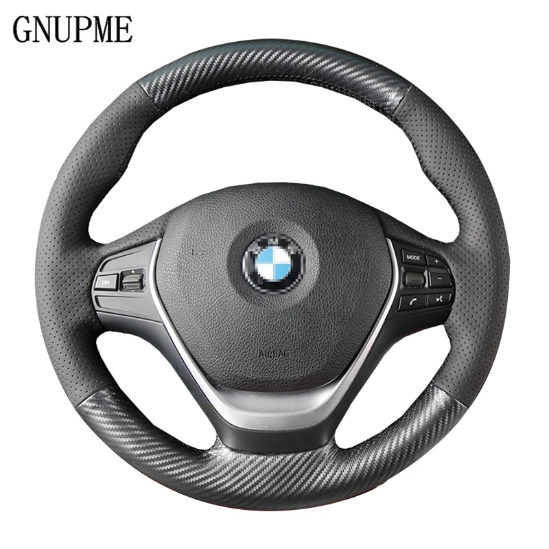 

GNUPME Artificial Leather Hand-stitched Black Car Steering Wheel Cover for BMW E46 E39 330i 540i 525i 530i 330Ci M3 X1 X3 X5 X6