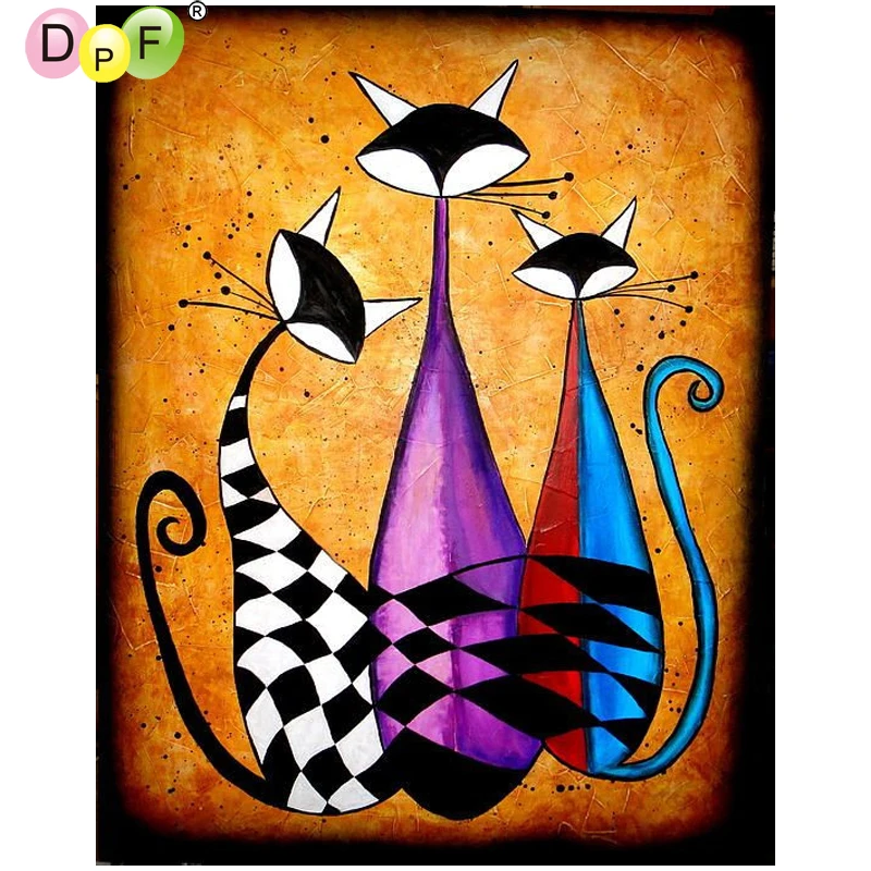 

DPF DIY Diamond cat 5D crafts diamond mosaic square diamond painting cross stitch wall painting home decor diamond embroidery