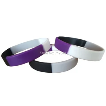 

100pcs Blank Asexual Pride wristband silicone bracelets free shipping by epacket A